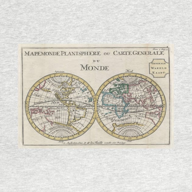 Vintage Map of The World (1706) by Bravuramedia